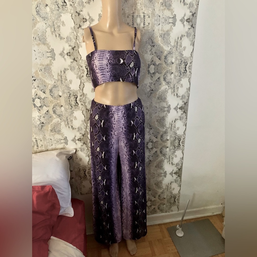 PURPLE SNAKE PRINT  HIGH WAISTED CO-ORD SET **stretchy**